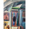 QUADRO DIPINTO Carlo Monti VEDUTA STUDIO PITTURA CAVALLETTO ANNI 50 OLIO TELA
