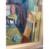 QUADRO DIPINTO Carlo Monti VEDUTA STUDIO PITTURA CAVALLETTO ANNI 50 OLIO TELA