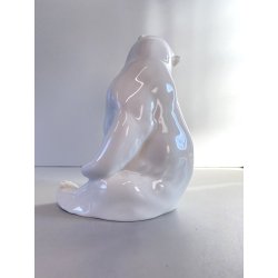 SCULTURA VINTAGE PORCELLANA BIANCA ORSO POLARE 15 cm/h Lippelsdorf  WA 1877 DE