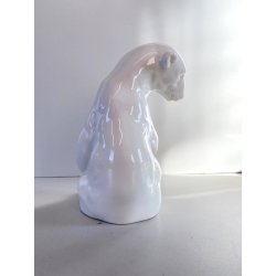 SCULTURA VINTAGE PORCELLANA BIANCA ORSO POLARE 15 cm/h Lippelsdorf  WA 1877 DE