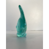 PESCE "POISSON" CRISTALLO SATINATO LALIQUE FRANCE VERDE ACQUA FIRMATO H5cm '70