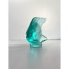 PESCE "POISSON" CRISTALLO SATINATO LALIQUE FRANCE VERDE ACQUA FIRMATO H5cm '70