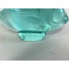 PESCE "POISSON" CRISTALLO SATINATO LALIQUE FRANCE VERDE ACQUA FIRMATO H5cm '70