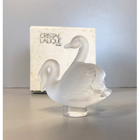 CIGNI CRISTALLO SATINATO FROSTED GLASS LALIQUE FRANCE AMORE LOVE Swans  10608