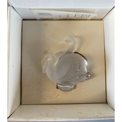 CIGNI CRISTALLO SATINATO FROSTED GLASS LALIQUE FRANCE AMORE LOVE Swans  10608