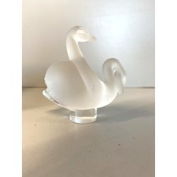 CIGNI CRISTALLO SATINATO FROSTED GLASS LALIQUE FRANCE AMORE LOVE Swans  10608
