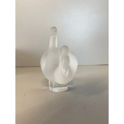CIGNI CRISTALLO SATINATO FROSTED GLASS LALIQUE FRANCE AMORE LOVE Swans  10608