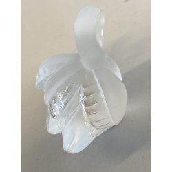 CIGNI CRISTALLO SATINATO FROSTED GLASS LALIQUE FRANCE AMORE LOVE Swans  10608