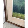 QUADRO DIPINTO Carlo Monti VEDUTA PAESAGGIO FABBRICA CASCINA ANNI 70 OLIO TELA