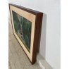 QUADRO DIPINTO Carlo Monti VEDUTA PAESAGGIO FABBRICA CASCINA ANNI 70 OLIO TELA