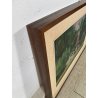 QUADRO DIPINTO Carlo Monti VEDUTA PAESAGGIO FABBRICA CASCINA ANNI 70 OLIO TELA