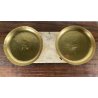ANTICA BILANCIA BANCO SABAUDA ROBERVAL DUE PIATTI PORTATA 2 KG LEGNO MARMO '800