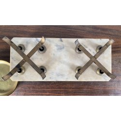 ANTICA BILANCIA BANCO SABAUDA ROBERVAL DUE PIATTI PORTATA 2 KG LEGNO MARMO '800