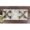 ANTICA BILANCIA BANCO SABAUDA ROBERVAL DUE PIATTI PORTATA 2 KG LEGNO MARMO '800