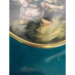 MINIATURA OLIO CERAMICA GESù BAMBINO Il Buon Pastore N.M.  Raschi RELIGIOSO '900