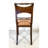 ANTICO SET 6 SEDIA STILE IMPERO LEGNO MASSELLO NOCE OLD DINING CHAIRS VINTAGE