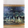 QUADRO DIPINTO Carlo Monti PIAZZA DEL POPOLO LUNGO LAGO ARONA 2000 OLIO TELA