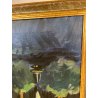 QUADRO DIPINTO Carlo Monti PIAZZA DEL POPOLO LUNGO LAGO ARONA 2000 OLIO TELA