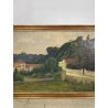 ANTICO QUADRO DIPINTO Carlo Monti VEDUTA ROCCA DI ARONA LAGO MAGGIORE ANNI 60
