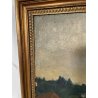 ANTICO QUADRO DIPINTO Carlo Monti VEDUTA ROCCA DI ARONA LAGO MAGGIORE ANNI 60