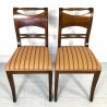 ANTICO SET 6 SEDIA STILE IMPERO LEGNO MASSELLO NOCE OLD DINING CHAIRS VINTAGE