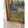 ANTICO QUADRO DIPINTO Carlo Monti VEDUTA ROCCA DI ARONA LAGO MAGGIORE ANNI 60
