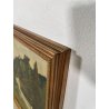 ANTICO QUADRO DIPINTO Carlo Monti VEDUTA ROCCA DI ARONA LAGO MAGGIORE ANNI 60