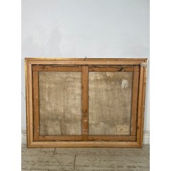 ANTICO QUADRO DIPINTO Carlo Monti VEDUTA ROCCA DI ARONA LAGO MAGGIORE ANNI 60