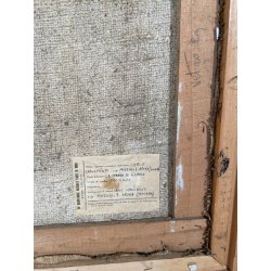 ANTICO QUADRO DIPINTO Carlo Monti VEDUTA ROCCA DI ARONA LAGO MAGGIORE ANNI 60