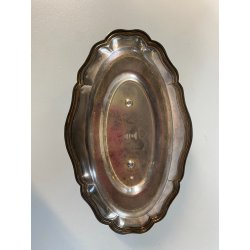 SALSIERA CON VASOIO INTEGRATO CHRISTOFLE GALLIA FRANCE PLACCATA ARGENTO '40