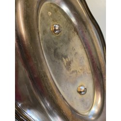 SALSIERA CON VASOIO INTEGRATO CHRISTOFLE GALLIA FRANCE PLACCATA ARGENTO '40
