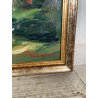 QUADRO DIPINTO MATERICO Carlo Monti VEDUTA PAESAGGIO COLLINARE TRAMONTO