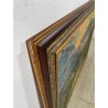QUADRO DIPINTO MATERICO Carlo Monti VEDUTA PAESAGGIO COLLINARE TRAMONTO