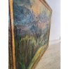 QUADRO DIPINTO MATERICO Carlo Monti VEDUTA PAESAGGIO COLLINARE TRAMONTO