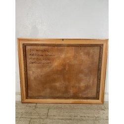 QUADRO DIPINTO MATERICO Carlo Monti VEDUTA PAESAGGIO COLLINARE TRAMONTO