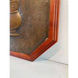 QUADRO RAME farmacia BASSORILIEVO EPOCA 1900 ICONA albarello ALOE VASO CORNICE