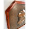 QUADRO RAME farmacia BASSORILIEVO EPOCA 1900 ICONA albarello ALOE VASO CORNICE
