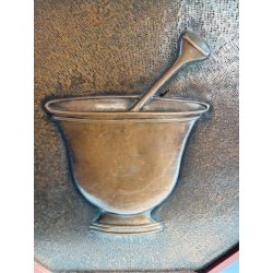 QUADRO RAME MORTAIO BASSORILIEVO EPOCA 1900 ICONA PESTELLO PESTO VASO CORNICE