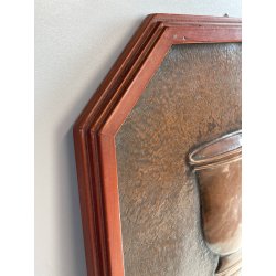 QUADRO RAME MORTAIO BASSORILIEVO EPOCA 1900 ICONA PESTELLO PESTO VASO CORNICE