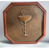 QUADRO RAME farmacia BASSORILIEVO EPOCA 1900 ICONA IGIEA CALICE SERPENTE CORNICE