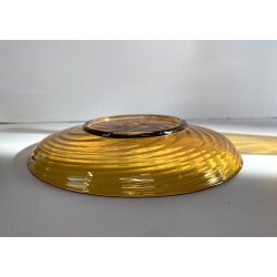 SET da NOTTE BOTTIGLIA SOTTOPIATTO COORDINATO VETRO Murano AMBRATO SPIRALE '50