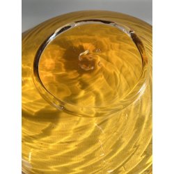 SET da NOTTE BOTTIGLIA SOTTOPIATTO COORDINATO VETRO Murano AMBRATO SPIRALE '50