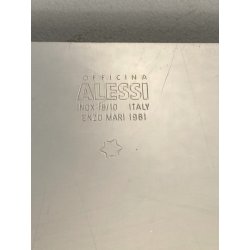 VASSOIO Arran DESIGN Enzo Mari ALESSI ACCIAIO INOX 18/10 VINTAGE TRAY 48x24,5 cm