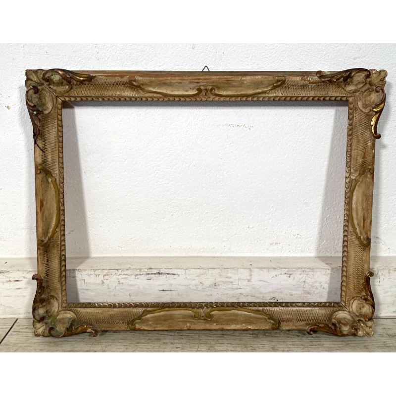 ANTICA CORNICE VENEZIANA LEGNO bianca 63cmx50cm EPOCA '900 PER quadro O STAMPA