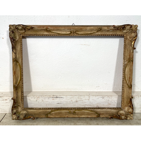 ANTICA CORNICE VENEZIANA LEGNO bianca 63cmx50cm EPOCA '900 PER quadro O STAMPA