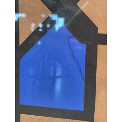 QUADRO GEOMETRICO ASTRATTO A. G. Bertolio 61x61 cm INSERTI COLORATI ANNO 1985