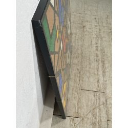 QUADRO GEOMETRICO ASTRATTO A. G. Bertolio 61x61 cm INSERTI COLORATI ANNO 1985