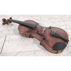 ANTICO VIOLINO con ARCHETTO epoca XIX sec STRUMENTO MUSICALE Old Violin CUSTODIA