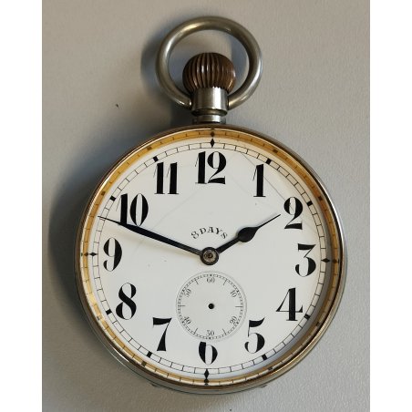 GRANDE ANTICO OROLOGIO TASCA 8 days EPOCA '900 OLD POCKET WATCH taschino ø 65 mm