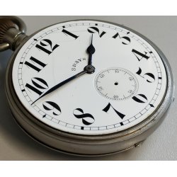 GRANDE ANTICO OROLOGIO TASCA 8 days EPOCA '900 OLD POCKET WATCH taschino ø 65 mm